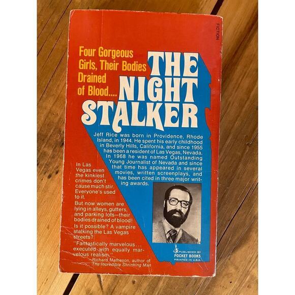 The Night Stalker by Jeff Rice Pocket Books 1973 Vintage Horror Book - Picture 2 of 2